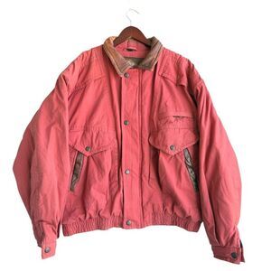 VTG 90s MIRAGE Men's Bomber Jacket XL Red Button-Front Dadcore Streetwear Casual